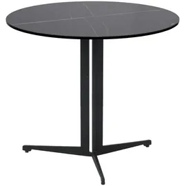 Novel Couchtisch Schwarz Metall, Glas, Keramik, rund, 58x50x58 cm