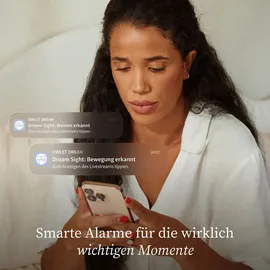 Owlet Dream SightTM – Smart HD Babyphone mit 2K-Kamera, Nachtsicht, Weinen-/Bewegungs-/Geräuscherkennung, Temperatur- & Luftfeuchtigkeitsüberwachung, sichere WLAN-Verbindung, 2-Wege-Audio, Dream Sock®