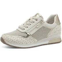Marco Tozzi Keilsneaker, Freizeitschuh, Halbschuh, Schnürschuh mit Logoprint Marco Tozzi creme