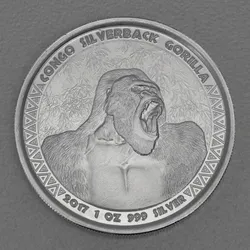 Silbermünze 1oz Silberrücken Gorilla 2017 (Kongo)