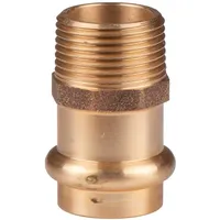 Pipetec Rotguss Pressfitting Übergangstück 22 mm - 3/4'' AG Fitting
