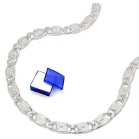 unbespielt Silberkette Halskette 3,2 mm S-Panzerkette diamantiert 925 Silber 60 cm, Silberschmuck für Damen und Herren silberfarben