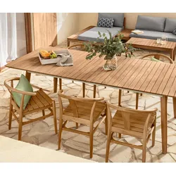 Tchibo - Teak-Design-Dining-Stuhl - 55x53,5x74,5cm - naturfarben - Holz / Kunststoff
