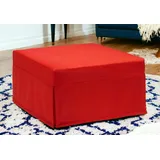 Talamo Italia - Ancilla Klappbett, Hocker, der in ein Einzelbett umgewandelt werden kann, Stoffhocker für das Wohnzimmer, 100 % Made in Italy, 80 x 80 x 45 cm, Rot