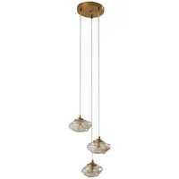 LINDBY Piatra 3-flg. 40 cm rund Cognac/Messing