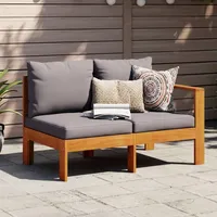 VidaXL Gartensofa mit 1 Armlehne 2-Sitzer Massivholz Akazie
