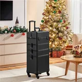 Yaheetech Kosmetikkoffer Alu Beauty Case Kosmetik Trolley Rollkoffer 4 in 1 Schminkkoffer - Schwarz