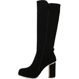 VAN HILL Damen Klassische Stiefel Plateau Vorne Schuhe 840613 213375 Schwarz Velours, 38 - 38