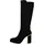 VAN HILL Damen Klassische Stiefel Plateau Vorne Schuhe 840613 213375 Schwarz Velours, 38 - 38
