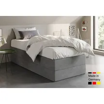 home collective Boxspringbett 100 x 200 cm H2 Grau