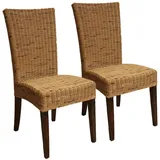 Amagohome Rattanstuhl Esszimmer Stühle Rattanstühle Esstisch Stühle Wintergarten Cardine 2 S braun