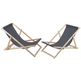 Holzliegestuhl Buchenholz Strandliege Outdoor Liegestühle Campingliege Set Grau