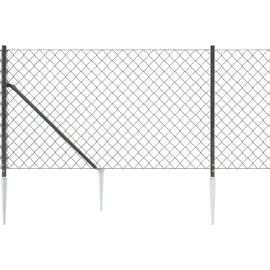 vidaXL Maschendrahtzaun 0,8 x 25 m Anthrazit/Stahl