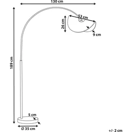 Beliani HERRON 189,0 cm Naturfarben