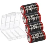 XCell 4x Kraftmax Lithium 3,6V Batterie LS14250 1/2 AA - Zelle + Box