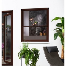 hecht international Insektenschutz-Fensterrahmen SMART, 80×160 cm, kürzbar braun