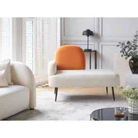 Beliani Chaiselongue Samtstoff Orange