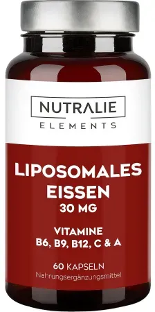 Nutralie Liposomales Eisen 30mg + B6 + B12 Müdigkeit Und Erschöpfung 60 Kapseln