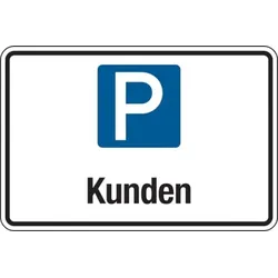 Parkplatzschild, Kunden, 200x300mm, Aluverbund - 300x200x2 mm Aluverbund