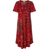 Viskose-Kleid, Druck rot, 50