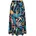 Midirock Damen Floral Schwarz XL