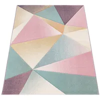 Paco Home Teppich Kurzflor Modern Trendig Pastell Geometrisches Design