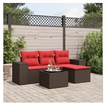 vidaXL Gartensofa-Set 5-tlg. braun
