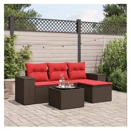 vidaXL Gartensofa-Set 5-tlg. braun
