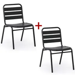 Metall-Bistrostuhl RENO, 1+1 GRATIS, für den Außenbereich, Graphit