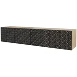 altdecor VIRA Lowboard 200 cm Schwarz Holz