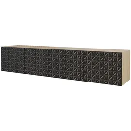 altdecor VIRA Lowboard 200 cm Schwarz Holz