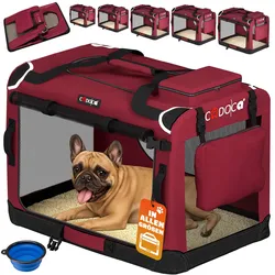 Hundebox faltbar L 60x42x44cm Dunkelrot
