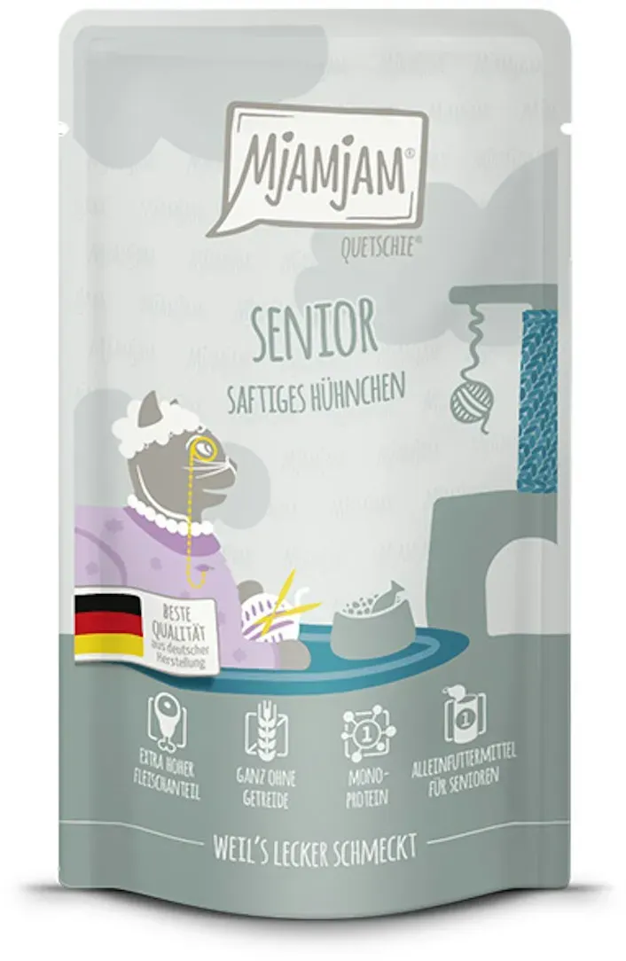 MjAMjAM – Senior 300g MjAMjAM Katze Sparpaket 12x300g Senior Hühnchen