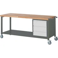 Stier Fahrbare Werkbank Premium mit 3 Schubladen BxTxH 2000x700x880