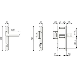 ABUS SRG92N ZS F1 Schutzgarnitur grau/silber