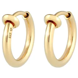 Elli Creolen Ohrclips ohne Ohrloch Klassik 925 Silber goldfarben Damen 