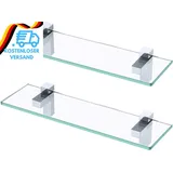 KES Duschablage Glas Badezimmer Wandregal 8Mm Hartglas Glasregal Glasablage Bad