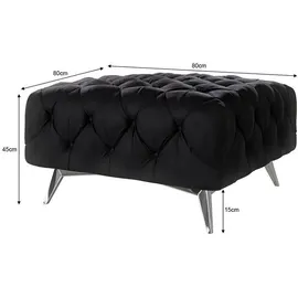 s-style möbel Hocker, Schwarz, Textil, Echtholz,Buche, Birke, 1-Sitzer, Füllung: Polyetherschaumkern, 80x45x80 cm, Blauer Engel, FSC Mix, Oeko-Tex®, Hergestellt in Europa, Wohnzimmer, Hocker, Sitzhocker