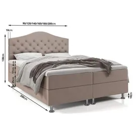 Best For Home Boxspringbett 90 x 200 cm Gelb