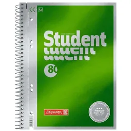 Brunnen Collegeblock Premium Student A5, unliniert, 80 Blatt, grün