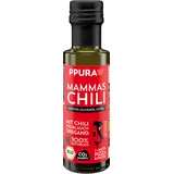 PPURA Bio Natives Olivenöl Extra Mammas Chili | Italienisches Oliven Öl mit Chili, Knoblauch & Oregano | 100% Natürlich, Ohne Zusatzstoffe und Aromen | Kaltgepresst & Lichtgeschützt | 100ml