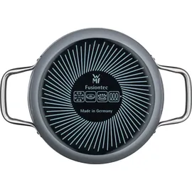 WMF Fusiontec Essential Kochtopf groß, 20 cm, Glasdeckel, Bratentopf Induktion, 2,4l, High-Tech Keramik, kratzfest, unbeschichtet, grau, Made in Germany
