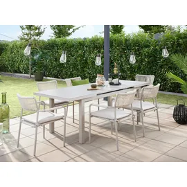 Primaster Rhodos Gartentisch 167/217 x 90 x 77 cm hellgrau