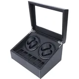 WindWilder Automatische Uhrenbeweger Box, Luxuriöser automatischer Uhrenwender Uhrenvitrine für Automatikuhren, Watch Winder Box mit 4 Uhrenbewe + 6 Uhren, Drehen Mute Uhrenbeweger Display Box