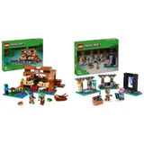 LEGO Minecraft Das Froschhaus, Spielzeug-Haus mit Figuren inkl. Zombie & Minecraft Die Waffenkammer, Gaming-Set mit Heldenfiguren, Spielzeug-Waffen