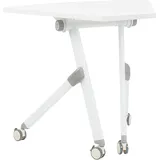 Beliani Schreibtisch Weiß 90 x 64 cm Klappbar mit Rollen BENDI