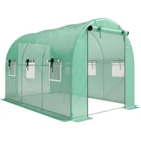 Outsunny Foliengewächshaus Kunststoff Grün 0,5 mm 6 m2