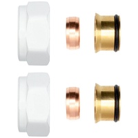 Belrad 2 x Klemmringverschraubung Messing Weiß 3/4" für Kupferrohre