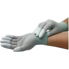WeTec ESD-Handschuhe, PU-beschichtete Fingerkuppen, L, Carbonfaden