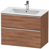 Duravit „D-Neo“ Waschtischunterbau wandhängend mit Möbelgriff chrom × Nussbaum